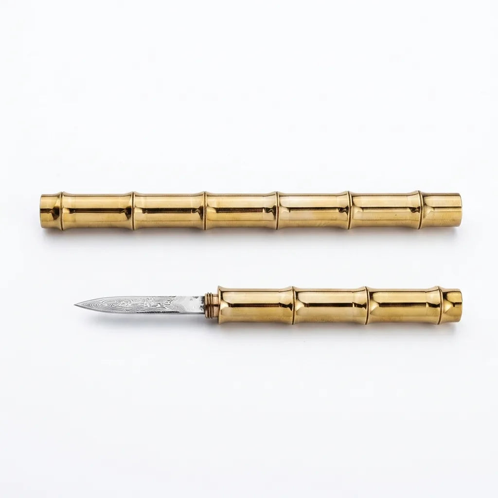 Damascus Straight Knife Laun Collectible Fixed Blade - 5740