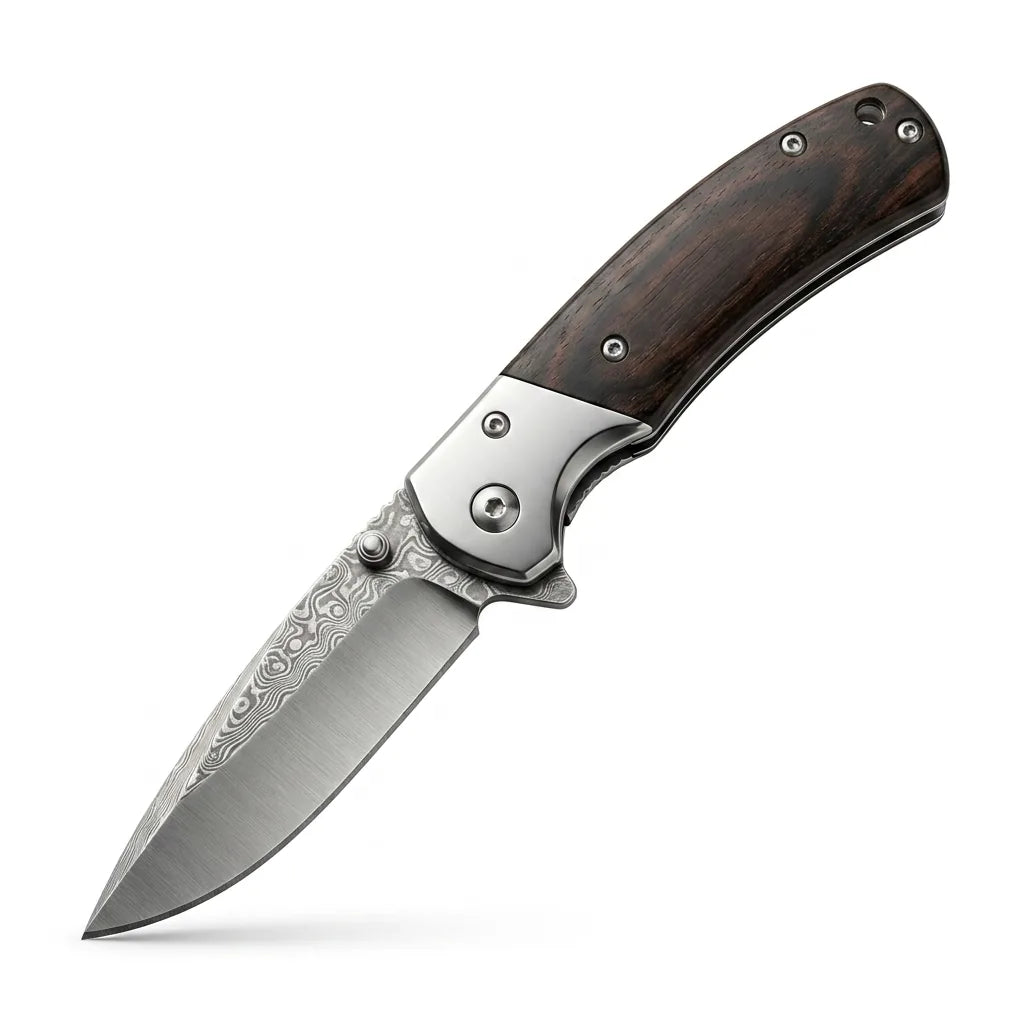 Damascus Folding Knife Damas EDC Collectible Gift - 4049