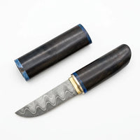 Damascus Straight Knife Purp Collectible Fixed Blade - 5800