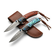 Damascus Folding Knife Hunti EDC Collectible Gift - 4375