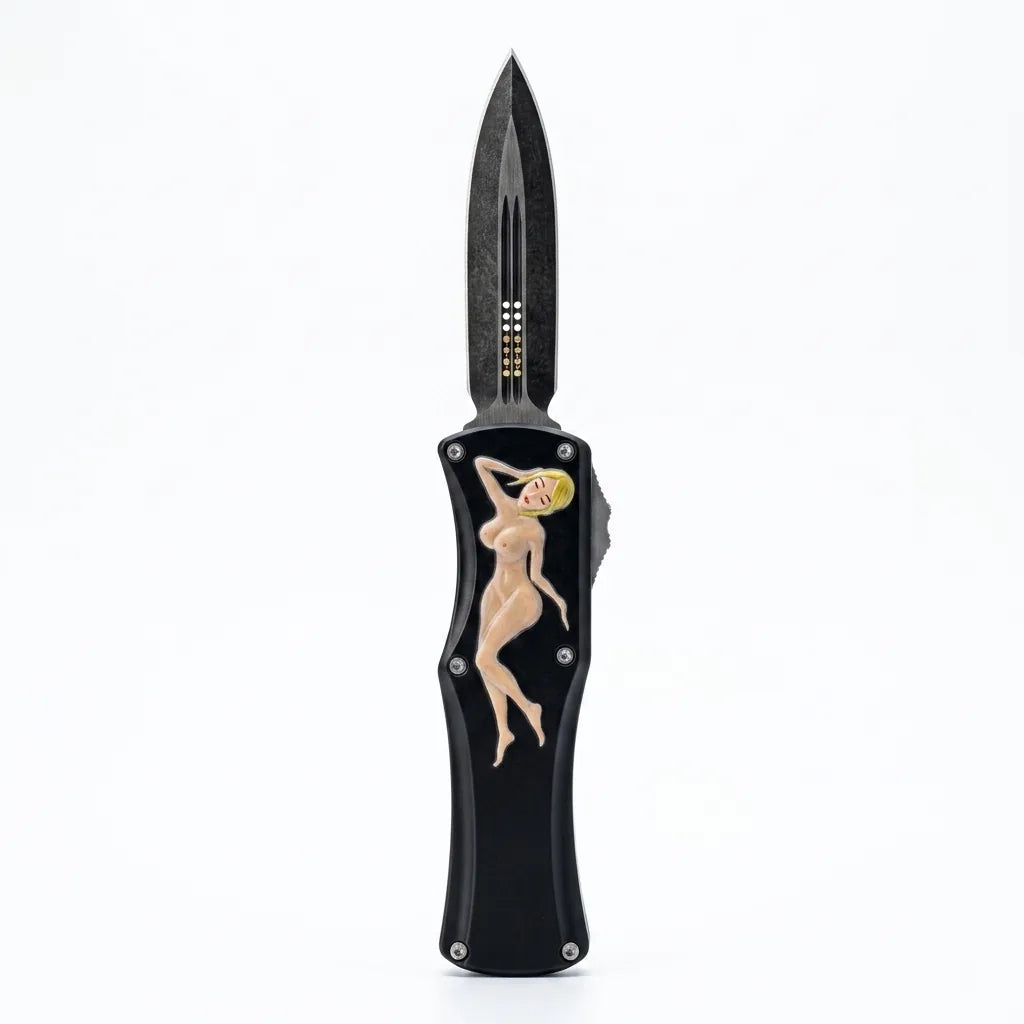 Spring Automatic Knife Naked Girl Pocket Spring Steel - 6113