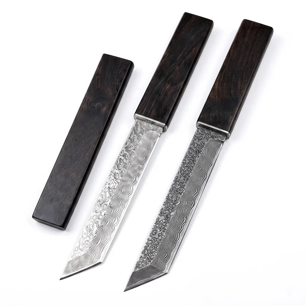 Damascus Straight Knife Blac Collectible Fixed Blade - 5347