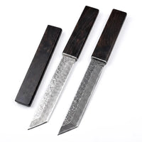 Damascus Straight Knife Blac Collectible Fixed Blade - 5347