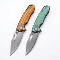 Damascus Folding Knife Damas EDC Collectible Gift - 5937