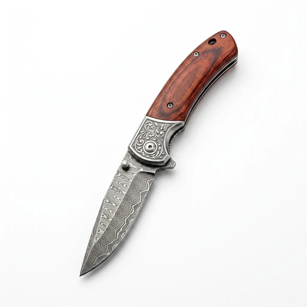 Damascus Folding Knife VG10  EDC Collectible Gift - 5765