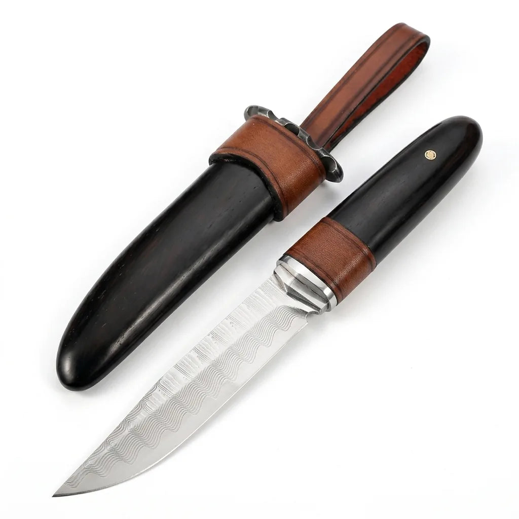 Damascus Straight Knife Prod Collectible Fixed Blade - 5447