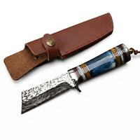 Damascus Samurai Fixed Blade Knife Outdoor EDC - 3754
