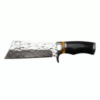 Damascus Antler Handle Fixed Blade Knife Outdoor - 3827