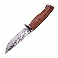 Damascus Folding EDC Knife Rosewood Handle - 4387