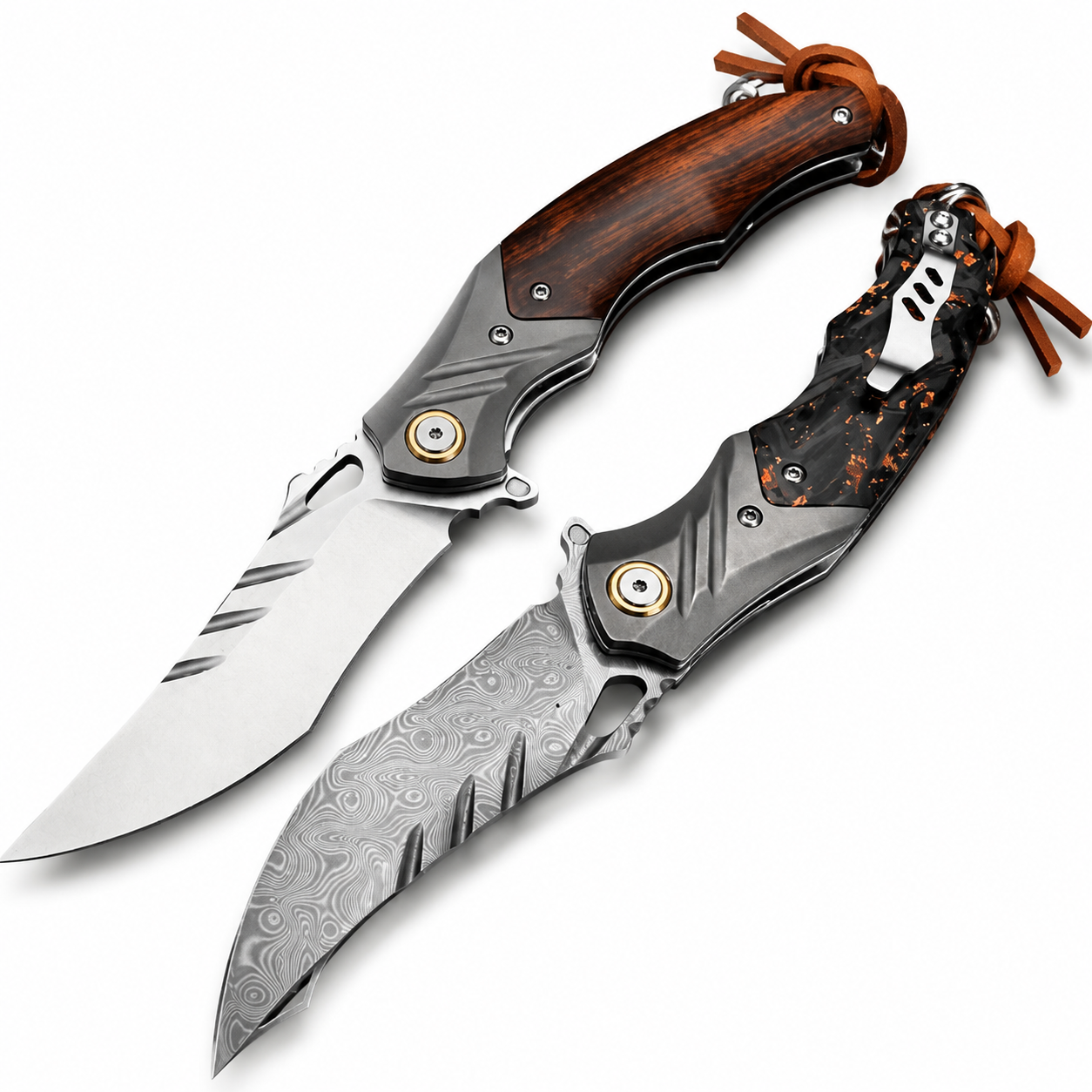 [Damascus Folding Knife “Poison Owl” (M390)] 6931 Outdoor Camping EDC Handcrafted Knife Collection Gift Display Special Hand-Forged Gift Edition