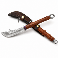 Damascus Outdoor Fixed Blade “Yanyue” Guan Yu Sword 6873 – Outdoor Camping, EDC, Handcrafted Knife, Collectible, Gift, Display, Forged Artwork, Outdoor