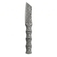 Damascus Camping Fixed Blade Knife Bamboo EDC Blade 2932