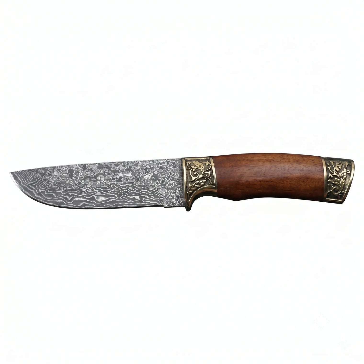 Damascus Hunting Fixed Blade Knife Outdoor EDC - 3664