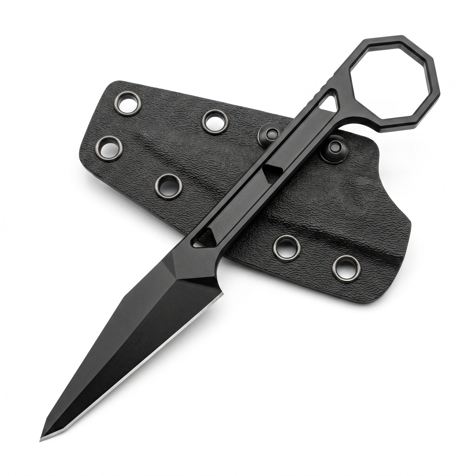 Damascus Outdoor Fixed-Blade Neck Knife 7148: Outdoor Camping, EDC, Handcrafted Knife, Collectible Gift, Display Piece, Artfully Forged Gift Edition, Outdoor Handcrafted