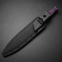 Damascus Outdoor Fixed Blade Knife 01 Short Sword Titanium-Plated Version 7238 Outdoor Camping EDC Handcrafted Knife Collectible Gift Display-Grade Hand-Forged Gift Edition Outdoor