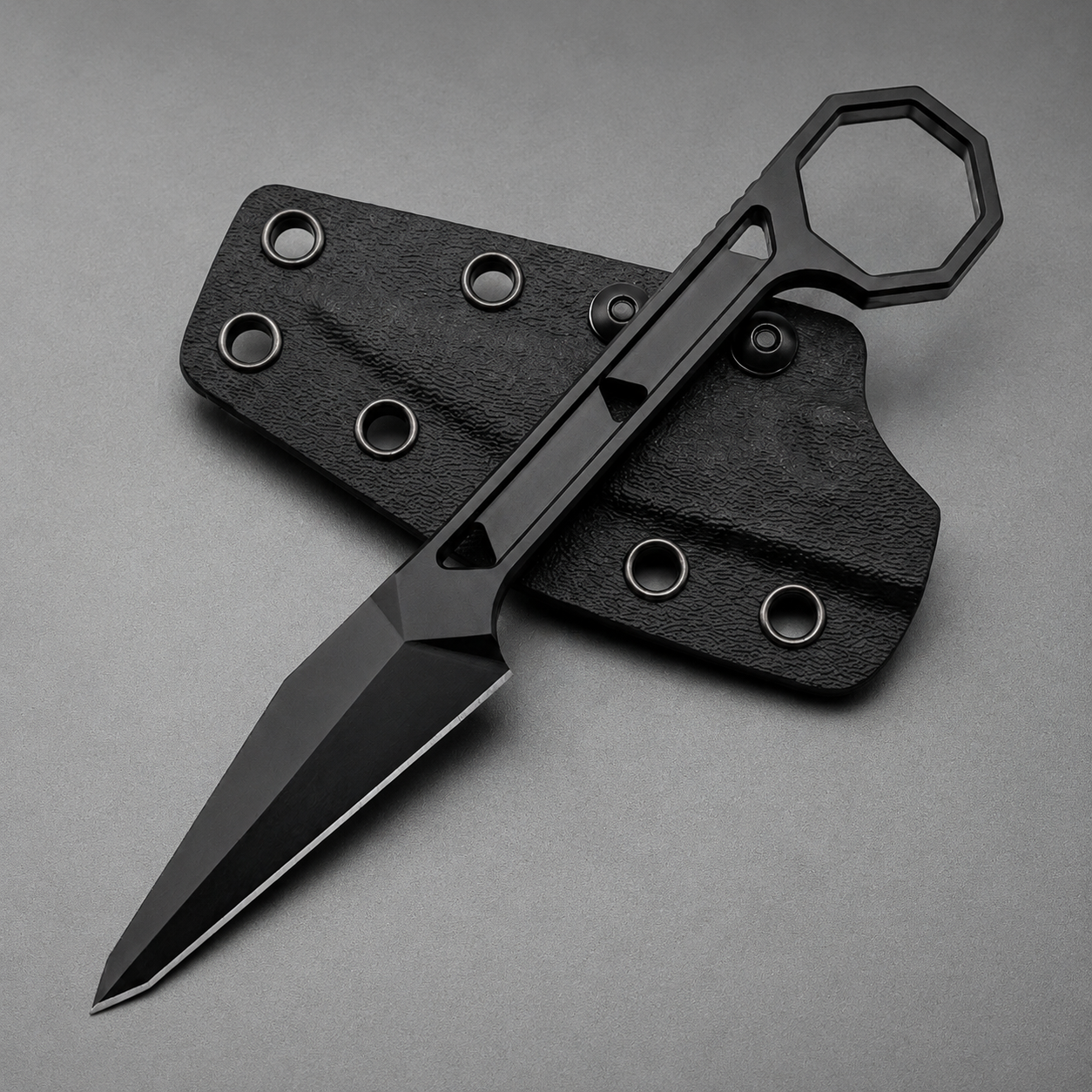 Damascus Outdoor Fixed-Blade Neck Knife 7148: Outdoor Camping, EDC, Handcrafted Knife, Collectible Gift, Display Piece, Artfully Forged Gift Edition, Outdoor Handcrafted