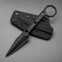 Damascus Outdoor Fixed-Blade Neck Knife 7148: Outdoor Camping, EDC, Handcrafted Knife, Collectible Gift, Display Piece, Artfully Forged Gift Edition, Outdoor Handcrafted