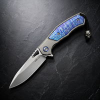 Damascus Folding Knife “Cruiser” · M390 Steel Folding Knife 7295 Outdoor Camping EDC Handcrafted Knife Collection Gift Display Special Hand-Forged Gift Edition