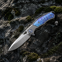 Damascus Folding Knife “Cruiser” · M390 Steel Folding Knife 7295 Outdoor Camping EDC Handcrafted Knife Collection Gift Display Special Hand-Forged Gift Edition