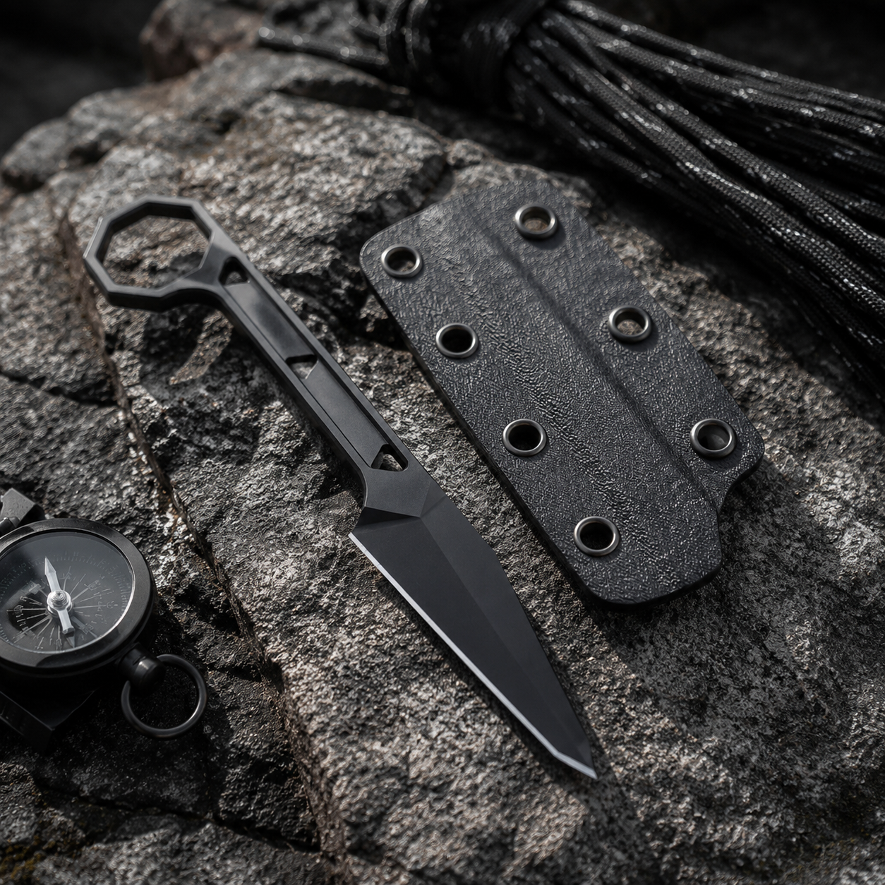 Damascus Outdoor Fixed-Blade Neck Knife 7148: Outdoor Camping, EDC, Handcrafted Knife, Collectible Gift, Display Piece, Artfully Forged Gift Edition, Outdoor Handcrafted