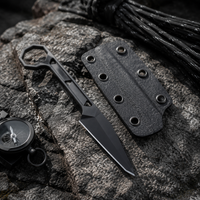 Damascus Outdoor Fixed-Blade Neck Knife 7148: Outdoor Camping, EDC, Handcrafted Knife, Collectible Gift, Display Piece, Artfully Forged Gift Edition, Outdoor Handcrafted