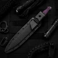 Damascus Outdoor Fixed Blade Knife 01 Short Sword Titanium-Plated Version 7238 Outdoor Camping EDC Handcrafted Knife Collectible Gift Display-Grade Hand-Forged Gift Edition Outdoor