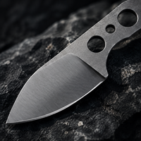 Damascus Outdoor Fixed Blade EDC Small Knife (Orange Heart) 7305 Outdoor Camping EDC Handcrafted Knife Collectible Gift Display-Grade Artfully Forged Gift Edition Outdoor