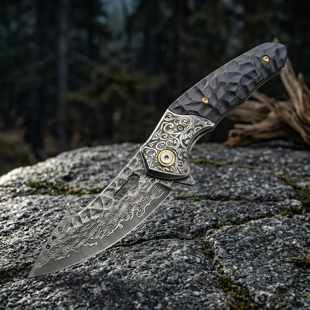 Damascus EDC Folder Mystic Eagle EDC Collectible Gift - 7029