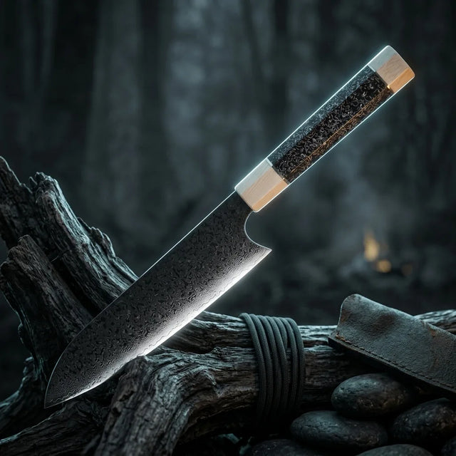 Damascus Straight Knife Gala Collectible Fixed Blade - 5145