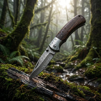 Damascus Folding Knife Leech EDC Collectible Gift - 5322
