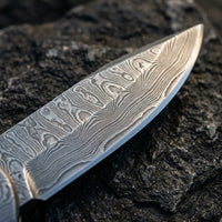 Damascus Folding Knife Chris EDC Collectible Gift - 4863