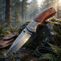 Damascus Folding Knife VG10  EDC Collectible Gift - 5691