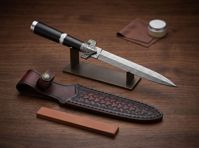 Damascus Mini Katana Display Knife EDC Samurai - 4399