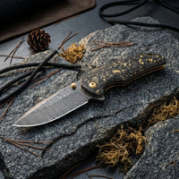 Damascus Folding Knife Eagle Eye EDC Collectible Gift - 6111