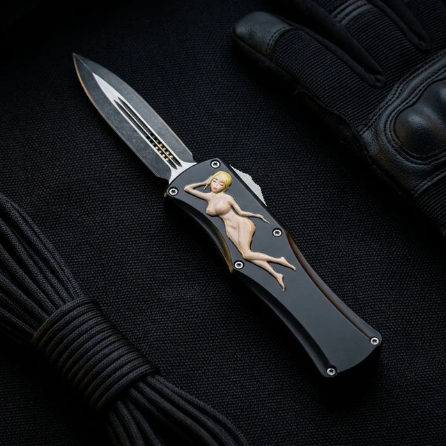 Spring Automatic Knife Naked Girl Pocket Spring Steel - 6113