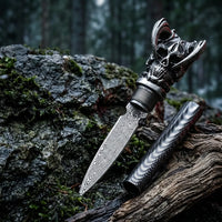 Damascus Straight Knife Stee Collectible Fixed Blade - 5235