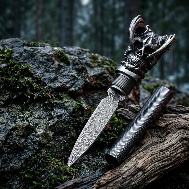 Damascus Straight Knife Stee Collectible Fixed Blade - 5235