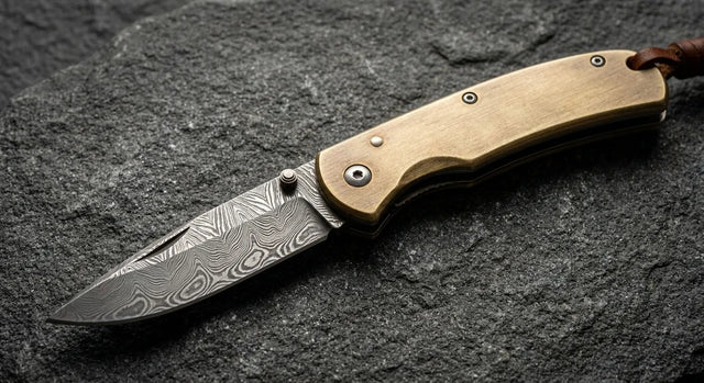Damascus Folding Knife Tianc EDC Collectible Gift - 4880