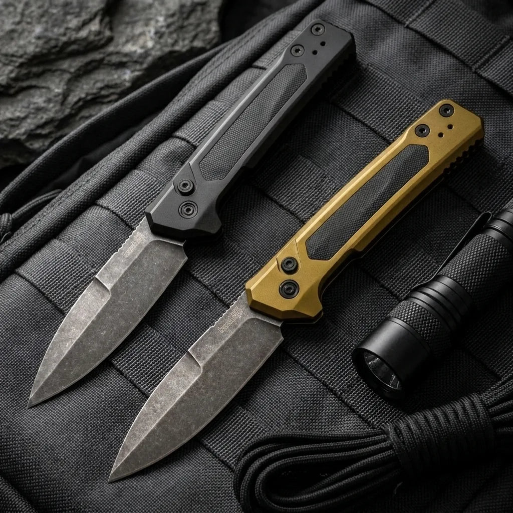 OTF Stiletto Knife 7205 Side Jump Pocket Spring Steel - 7257