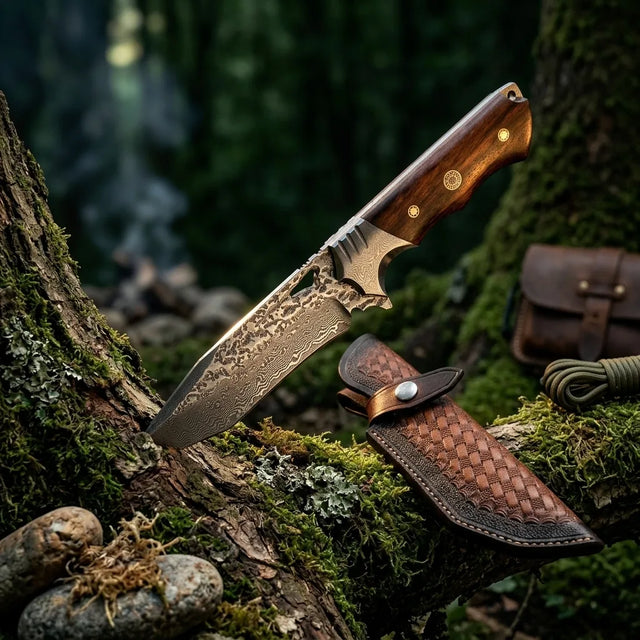 Damascus Straight Knife Tianyi Layered Steel Straight - 5725
