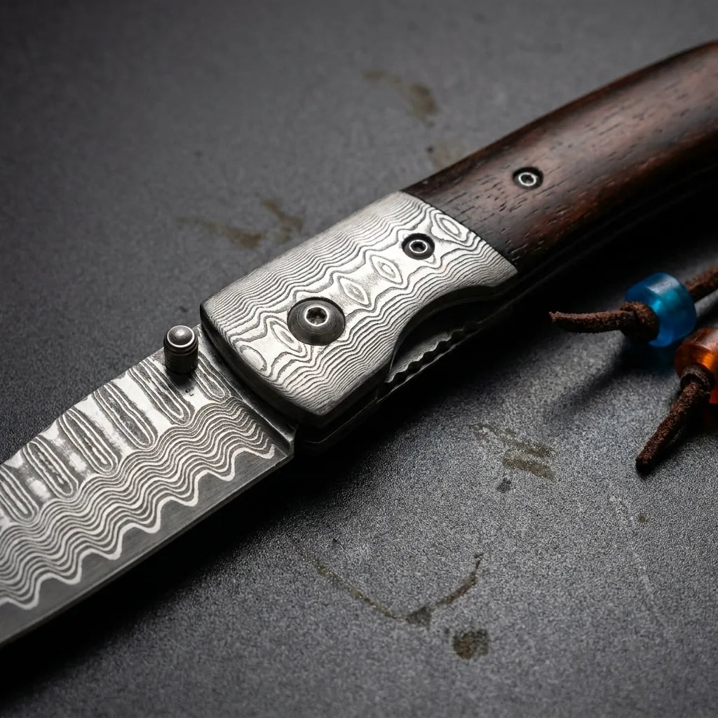 Damascus Folding Knife Thoma EDC Collectible Gift - 3624