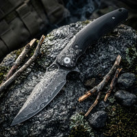 Damascus Folding Knife Drago EDC Collectible Gift - 7104
