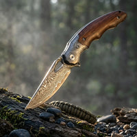 Damascus Folding Knife Spiri EDC Collectible Gift - 7103