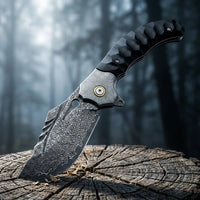 Damascus Folding Knife Fat T EDC Collectible Gift - 7115