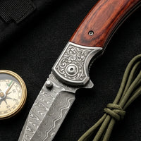 Damascus Folding Knife VG10  EDC Collectible Gift - 5765