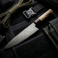 Damascus Straight Knife Eggp Collectible Fixed Blade - 5147