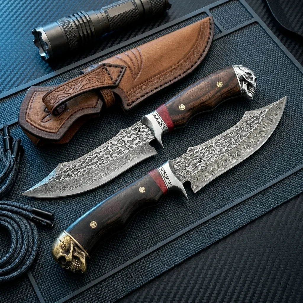 Damascus Straight Knife Harl Collectible Fixed Blade - 5778
