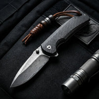 Damascus Folding Knife VG10  EDC Collectible Gift - 5660