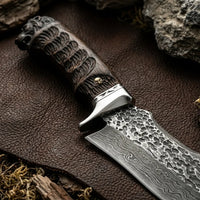 Damascus Straight Knife BLAC Collectible Fixed Blade - 5346
