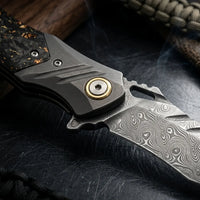 Damascus Folding Knife Poiso EDC Collectible Gift - 6932